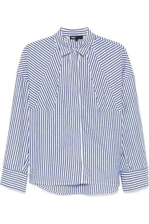 Maje Rhinestone-embellished striped shirt