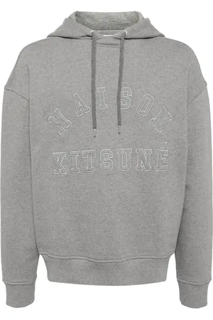Maison Kitsuné Logo-embroidered cotton hoodie