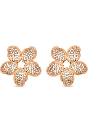 Oscar de la Renta Crystal O Flower earrings