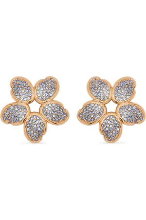 Oscar de la Renta Crystal O Flower earrings