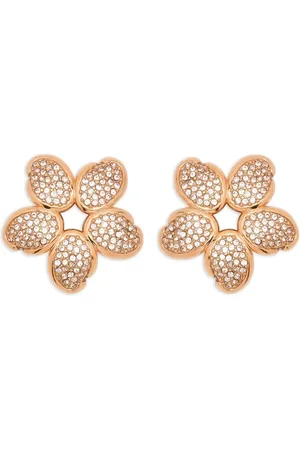 Oscar de la Renta Crystal O Flower earrings