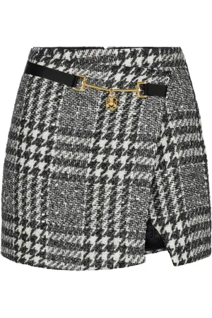 Elisabetta Franchi Laminated tweed wraparound skirt