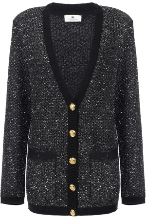 Elisabetta Franchi Sequin-thread wool cardigan