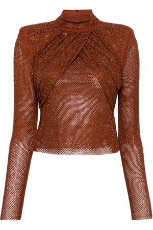 Self-Portrait Rhinestone mesh top