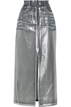 Msgm Coated midi skirt