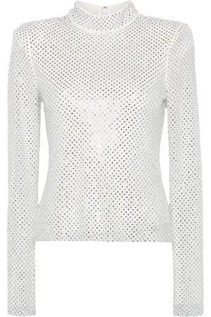 Self-Portrait Rhinestone fishnet top