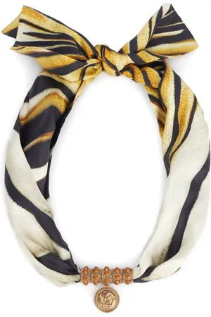 Roberto Cavalli Logo-embossed printed silk necklace