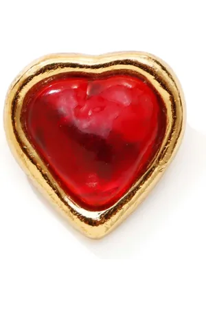Saint Laurent Heart motif stone brooch