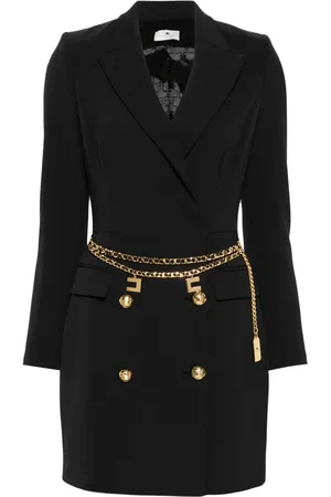 Elisabetta Franchi Belted crepe coat dress