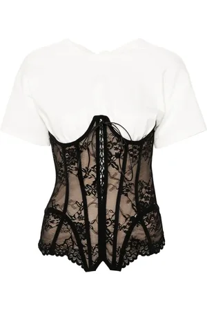 GIUSEPPE DI MORABITO Corset-detail T-shirt