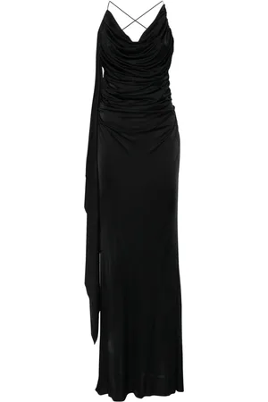GIUSEPPE DI MORABITO Brooch-detail draped maxi dress