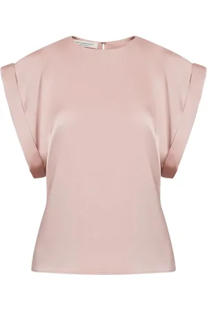 Serafini Cap-sleeve satin blouse