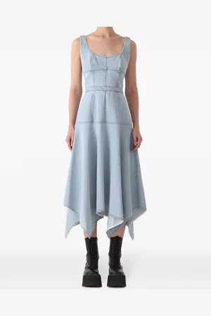 Jason Wu Asymmetric-hem denim midi dress