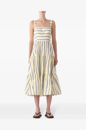 Jason Wu Striped tiered midi dress