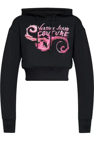 VERSACE Logo-print cotton hoodie