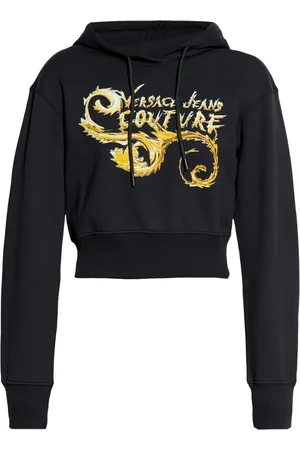 VERSACE Logo-print cotton hoodie
