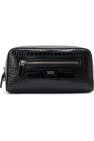 Tom Ford Crocodile-print leather wash bag