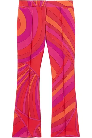 Puccini Iride-print flared trousers