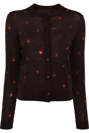 JNBY Sequined butterfly-embroidered cardigan