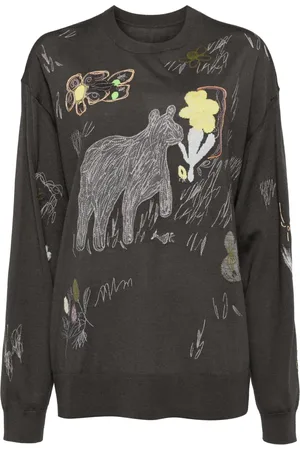 JNBY Graphic-embroidered long-sleeved jumper