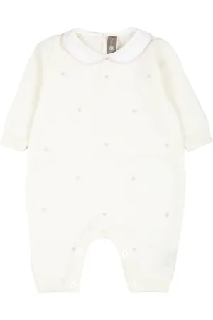 LITTLE BEAR Polka dot-embroidery romper
