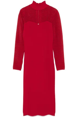 Elisabetta Franchi Herringbone-pattern midi dress