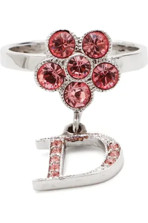 Dior Rhinestone-embellished floral ring