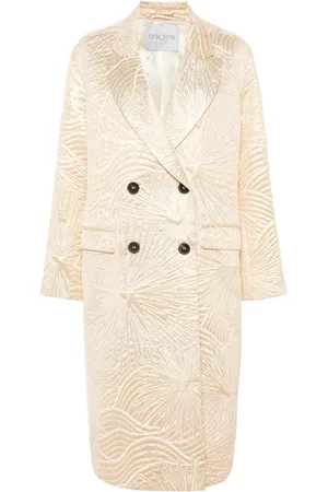 FORTE FORTE Metallic-effect double-breasted coat
