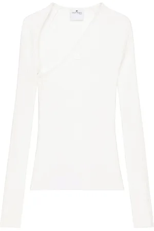 Courrèges Slash ribbed-knit top