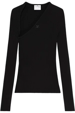 Courrèges Slash ribbed-knit top