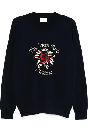 Drôle de Monsieur Embroidered-slogan sweater