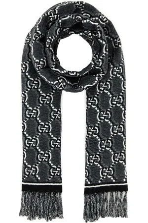 Gucci GG-jacquard frayed scarf