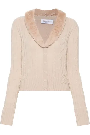 BLUMARINE Faux-fur collar cardigan
