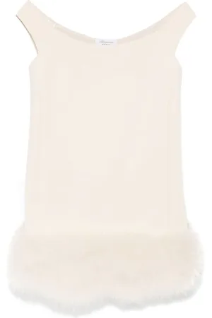 BLUMARINE Feather-embellished mini dress
