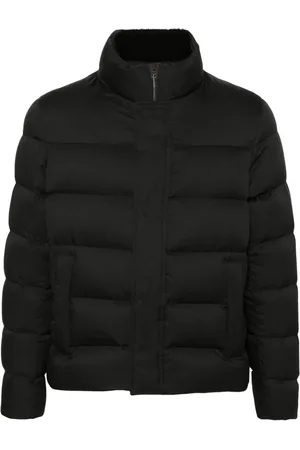 HERNO Faux-fur trim bomber jacket
