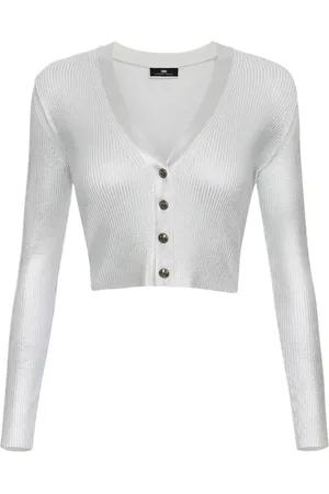 Elisabetta Franchi Laminated cropped cardigan