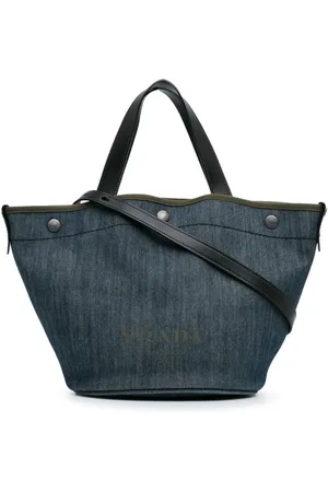 Prada 2010-2023 Denim Logo satchel