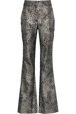 GENNY Animalier lurex trousers