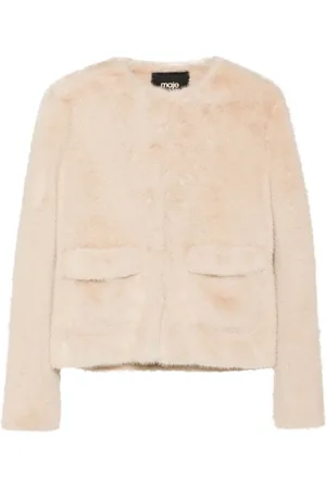 Maje Cropped faux-fur jacket