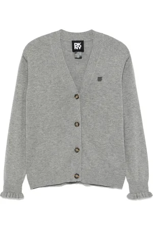 DKNY Logo-patch cardigan