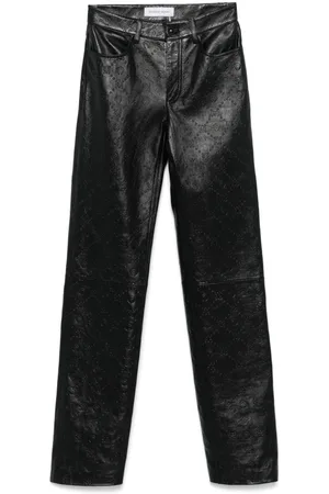 Marine Serre Moonogram-embossed straight trousers