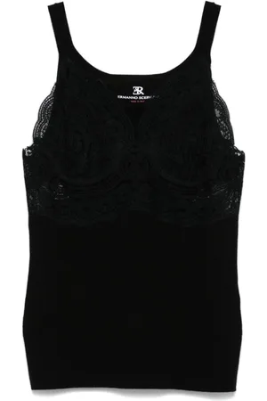 ERMANNO SCERVINO Lace-panel knitted top