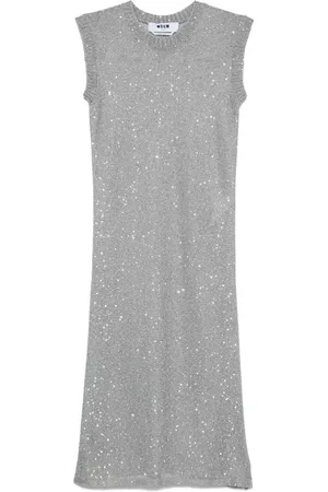 Msgm Sequin-embellished midi dress