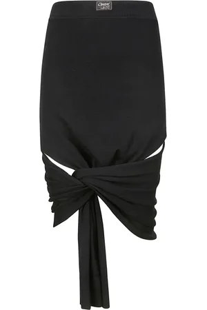 COPERNI Logo-patch wool midi skirt