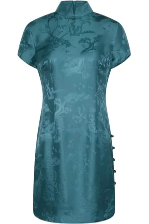 SHANGHAI TANG Winding Stream Party mini qipao dress