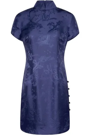 SHANGHAI TANG Winding Stream Party mini qipao dress