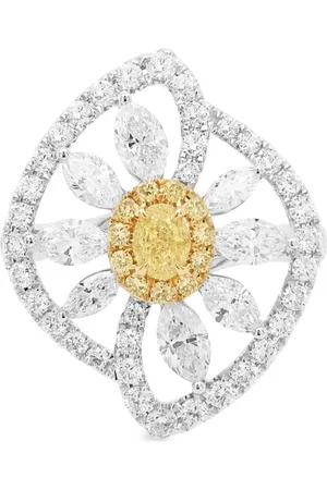HYT Jewelry 18kt white gold yellow diamond ring
