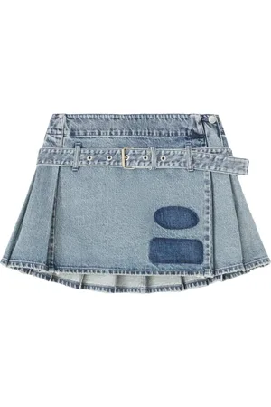 AMBUSH Pleated denim miniskirt