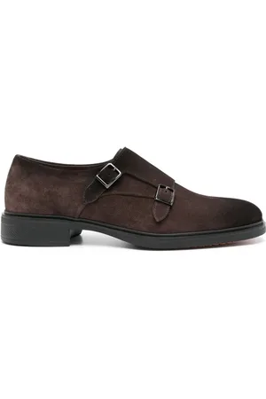 santoni Suede monk shoes