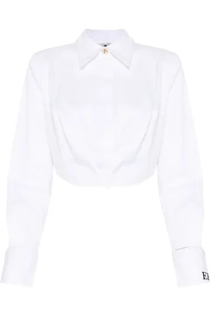Elisabetta Franchi Striped cropped shirt